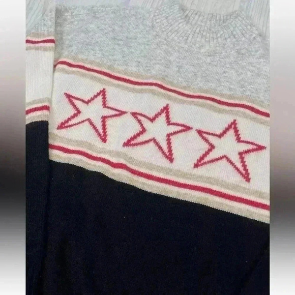NEW Lou & Grey Star Stripe Mock Neck Sweater Woman’s Size XS Loft Ann Taylor - Picture 12 of 13